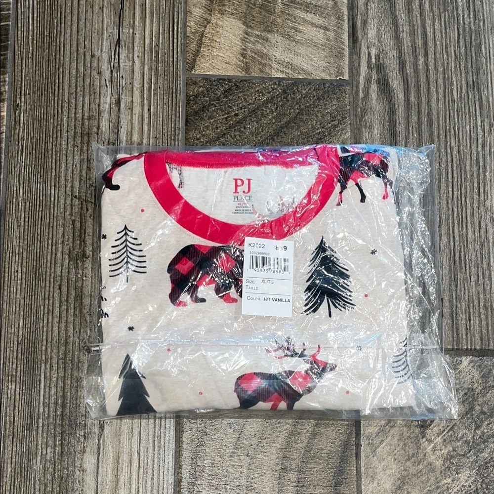 NWT PJ Place Festive Reindeer / Bear channel Pajama set.